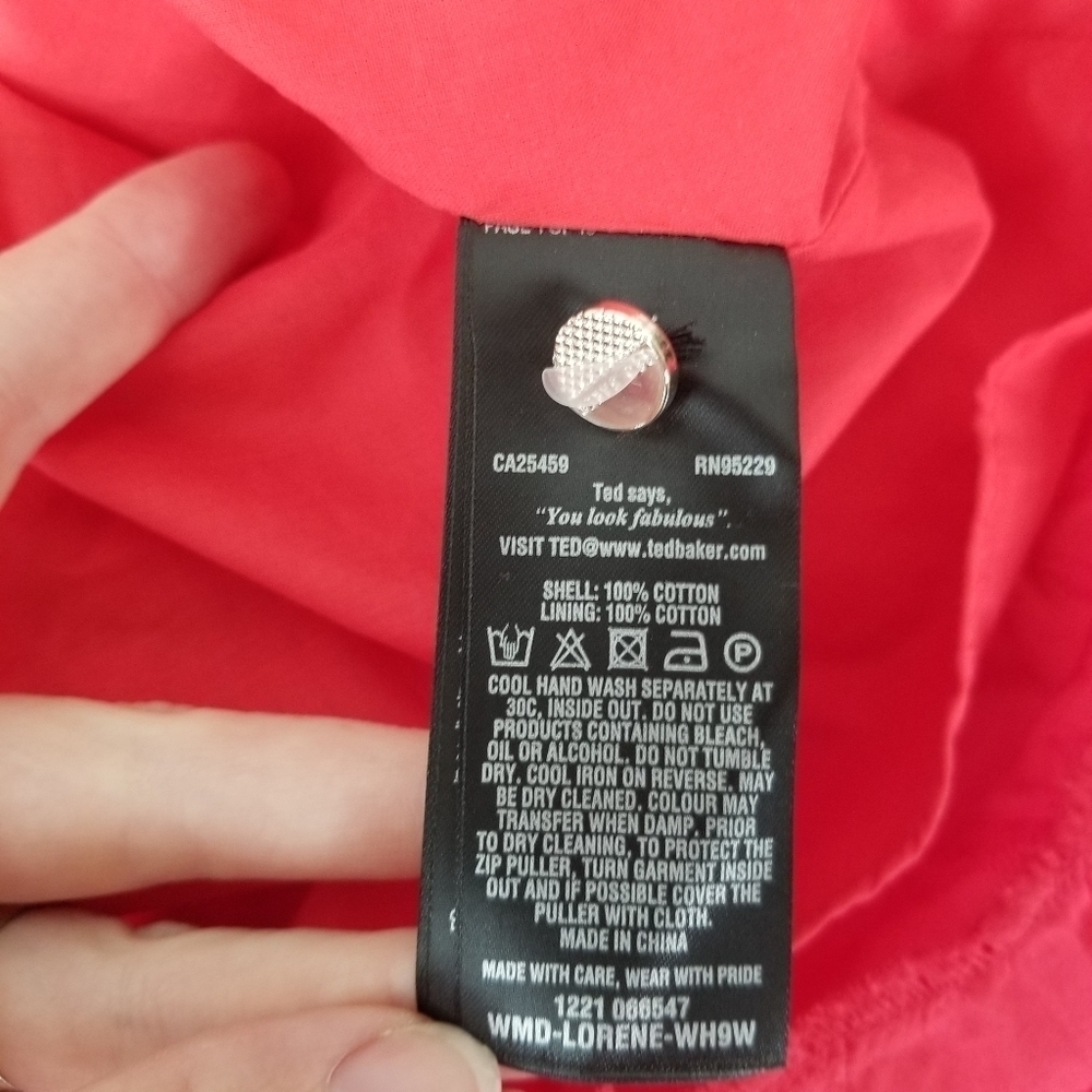 Ted Baker Lorene Halter Neck Fit & Flare Dress Red Size 3 Embroidered - Picture 11 of 16